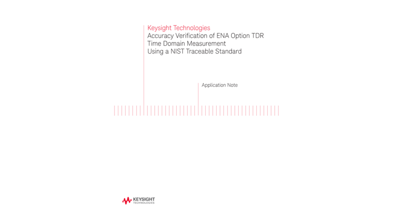 Verification of ENA Option TDR Time Domain Measurement